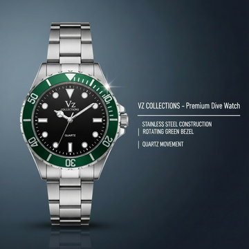 VZ Aurelia Silver Round Green Man Watch